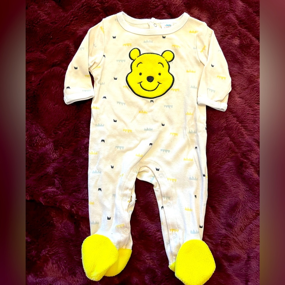 DISNEY BABY WINNIE THE POOH BODYSUIT INFANT 6-9 MONTHS GENDER NEUTRAL EUC